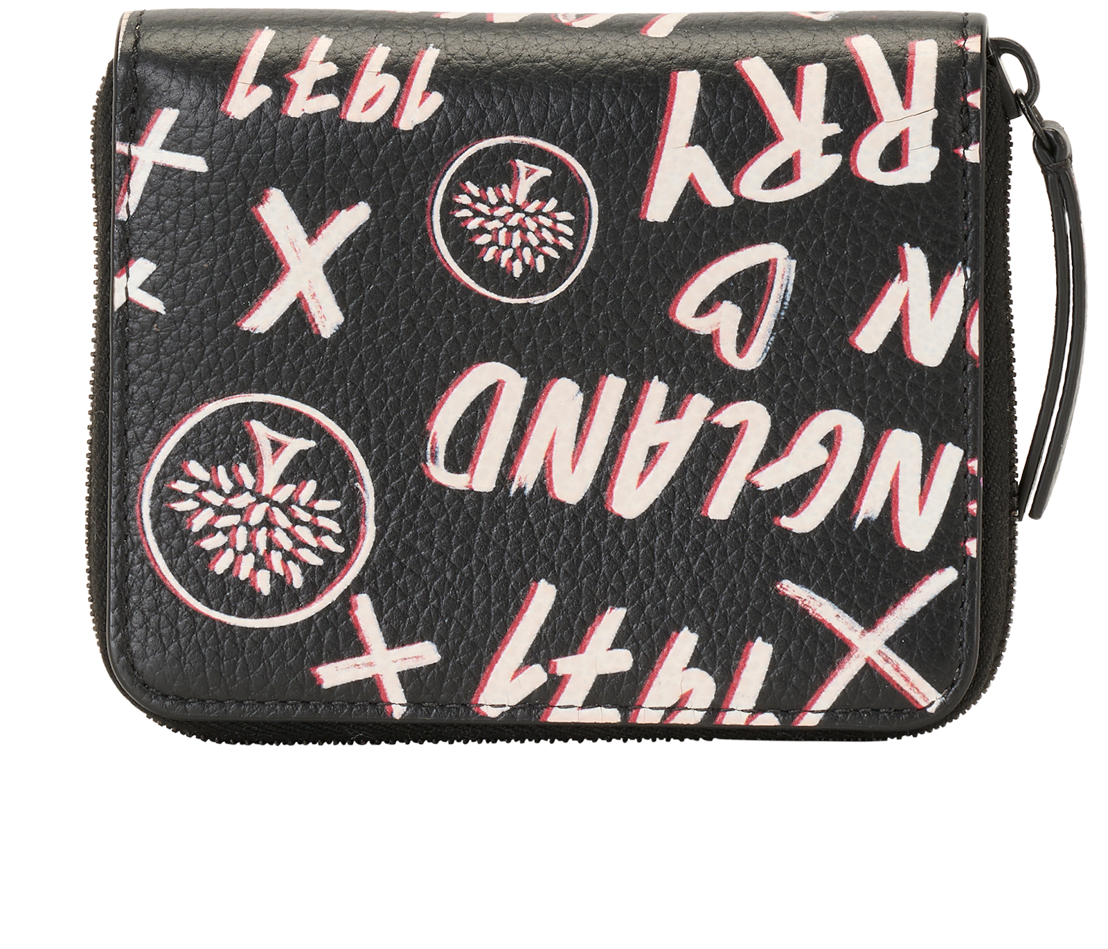 Mulberry Graffiti Zip Around Wallet, &pound;110, Accessories, Black, Leather, Back view